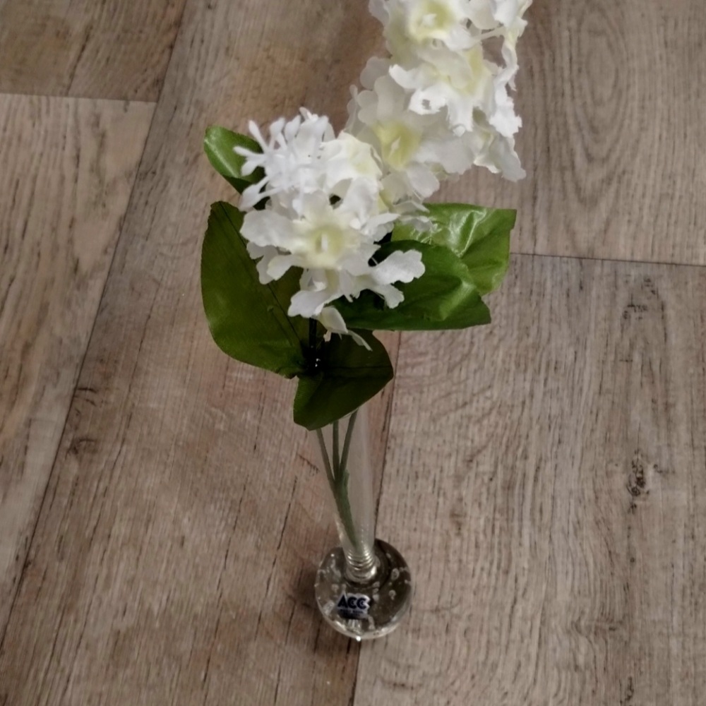 Vintage ACC Crystal Bud Vase Hand-blown made in Turkey 9 1/2"